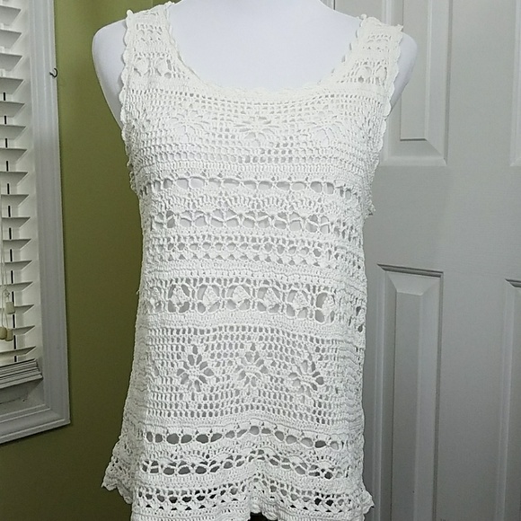 White Stag Tops - White Stag cream color crochet top❣️