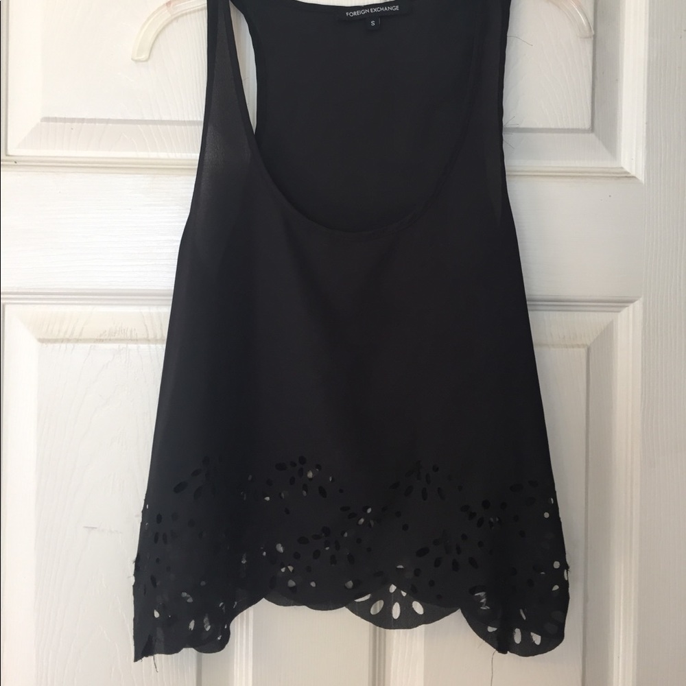 Black sheer tank top