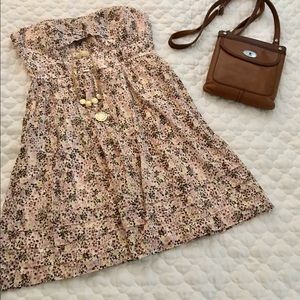 Strapless floral dress