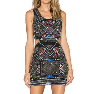 Parker Covina Cut Out Dress Beaded NWT