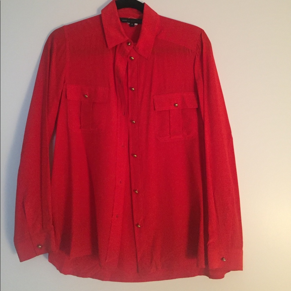 Marc Jacobs red silk button down