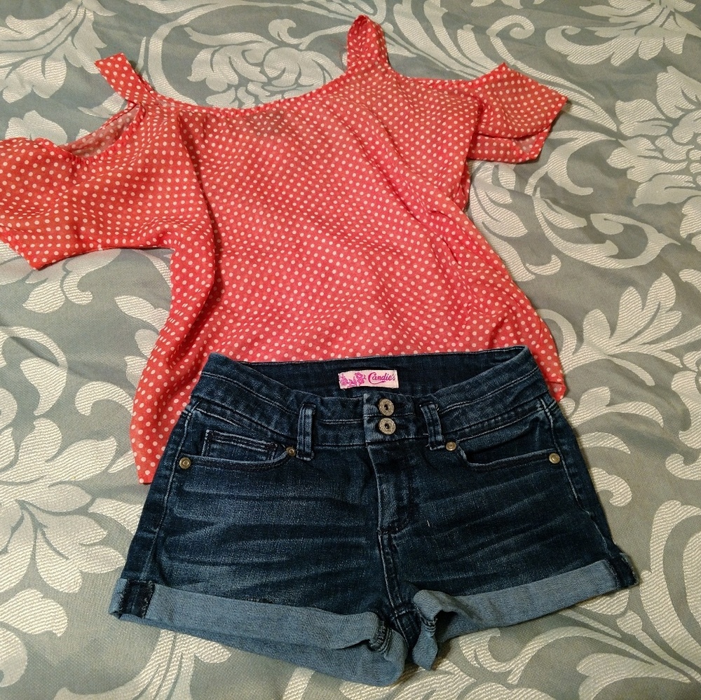 Double Button Jean Shorts