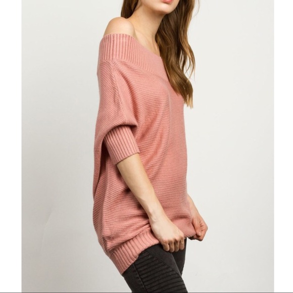 Bellanblue Tops - 🆕JESSLYN off shoulder knit sweater - MAUVE Bellanblue Tops - 🆕JESSLYN off shoulder knit sweater - MAUVE