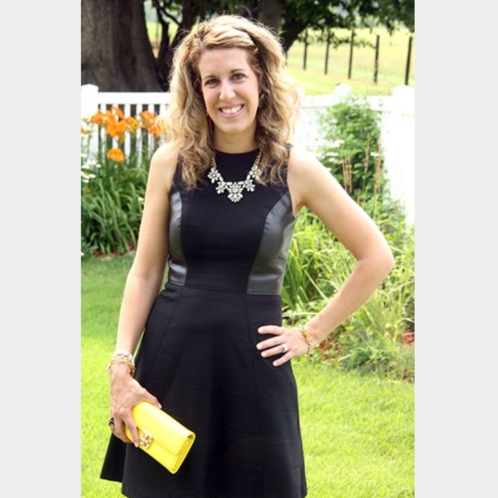 Banana Republic LBD w/ Leather Panels- 2 - Picture 2 of 7