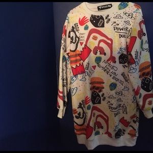 Bass by Ron Bass 'Devour a Burger' sweater dress