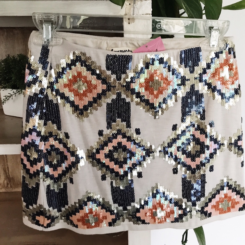 Sequined Colorful Mini Skirt