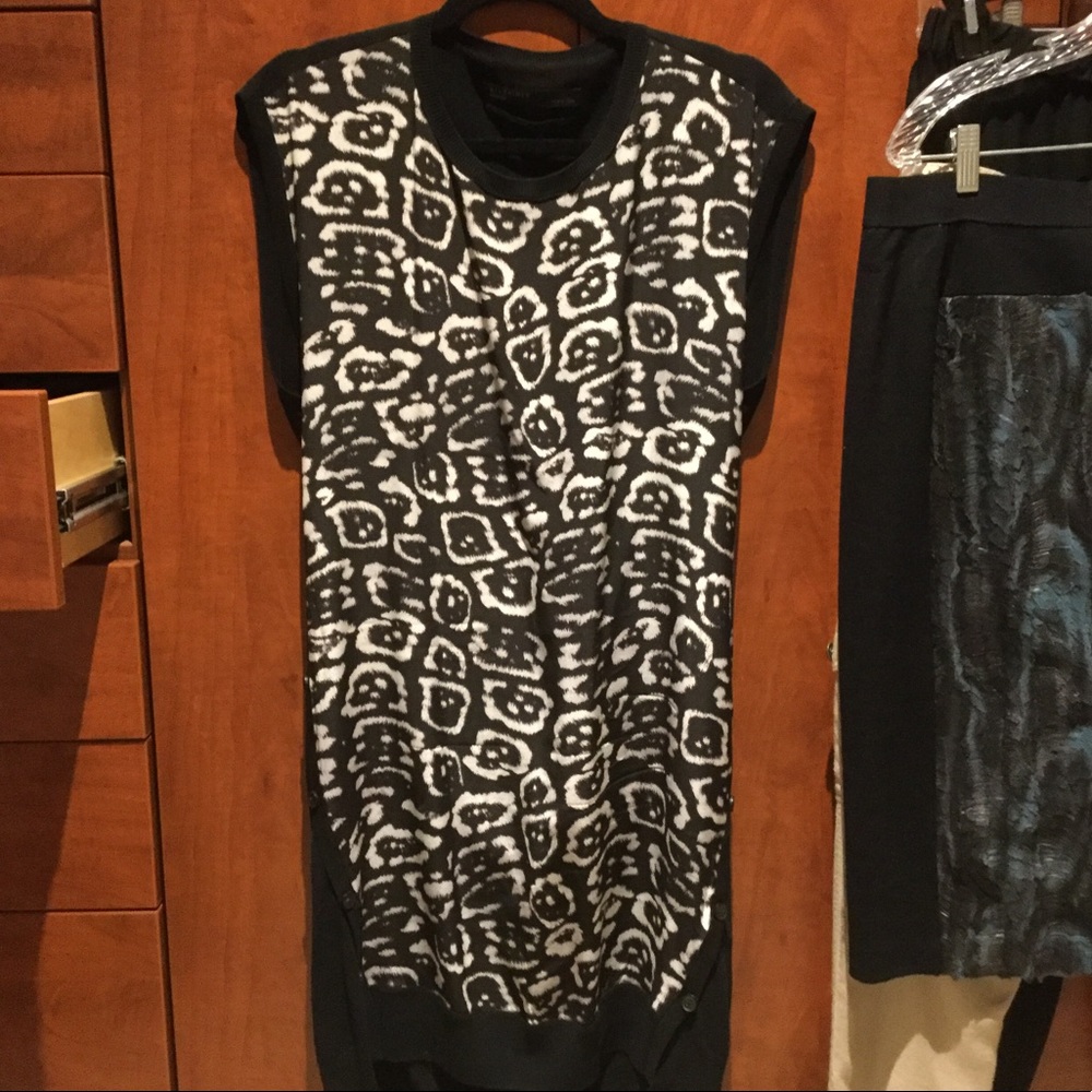 All Saints dress with leopard silk/black knit back