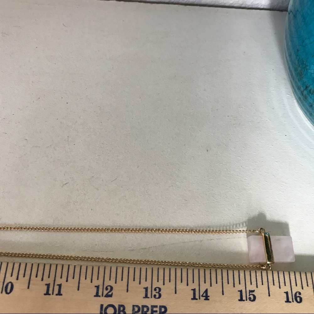 NEW Natural Rise Quartz 18K Gold Pendant Necklace - Picture 7 of 7