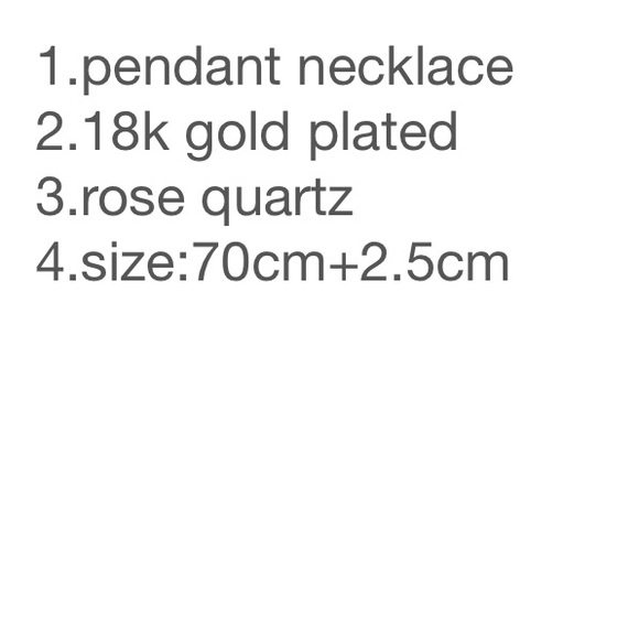 NEW Natural Rise Quartz 18K Gold Pendant Necklace - Picture 6 of 7