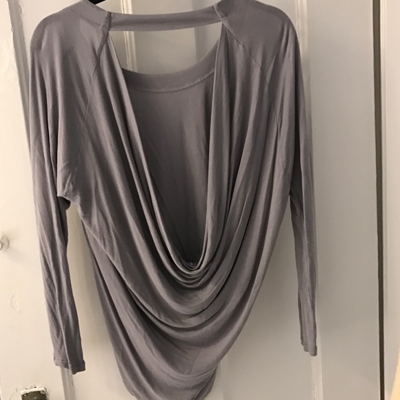 Express Tops - Light gray backless long sleeved shirt