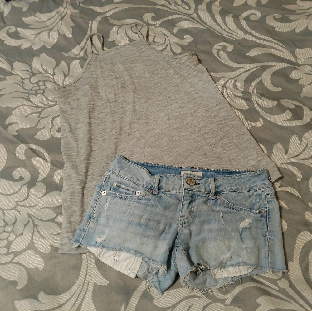 Peekaboo Lace Pocket Jean Shorts
