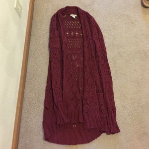 Lucky Brand crochet cardigan size small