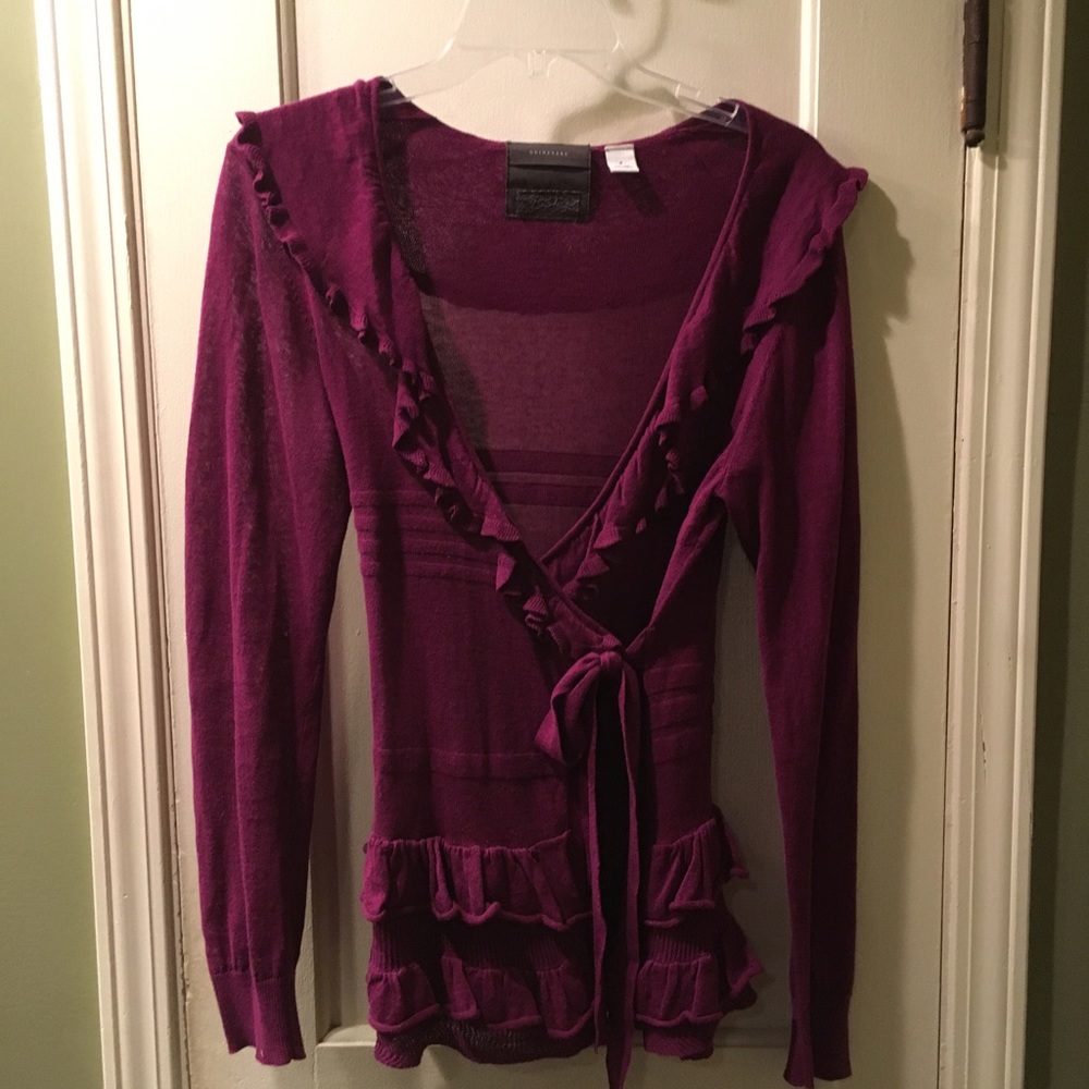 Guinevere Plum Wrap Sweater