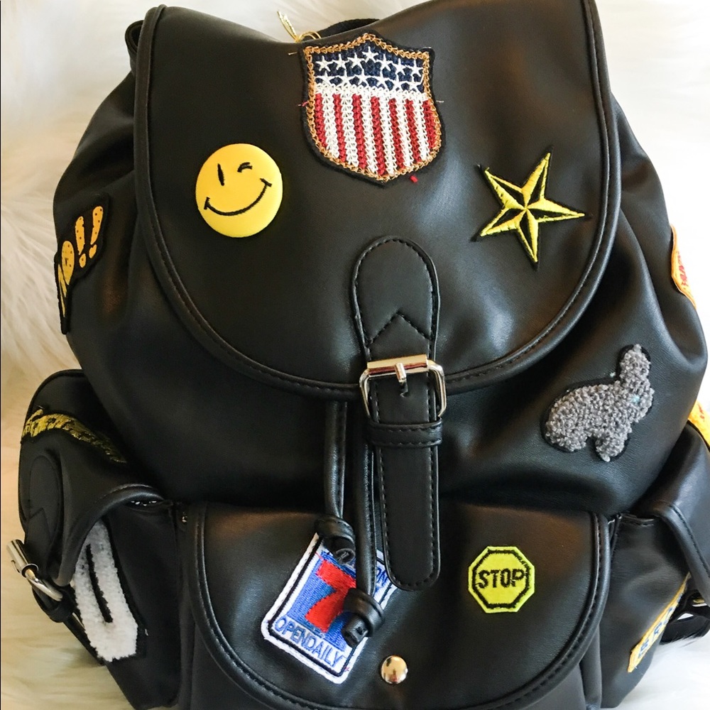 NWT Backpack Patches Emoji Trendy