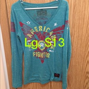 American fighter Large buckle long sleeve shirt