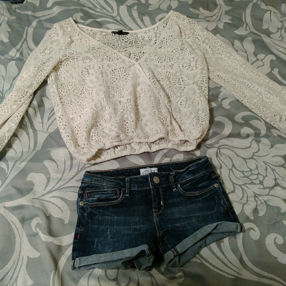 Cuffed Jean Shorts - Aeropostale