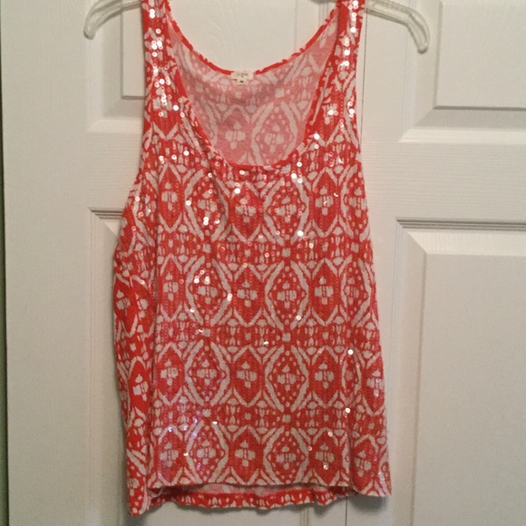 J. Crew Factory Tops - Orange sequin tank top