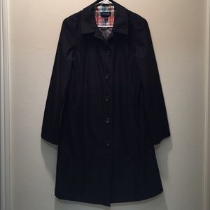 Lands' END black trench coat