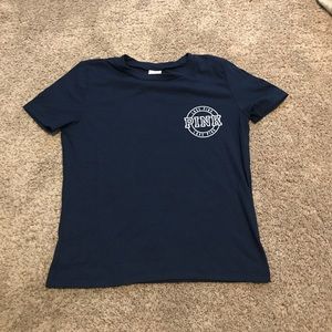 Navy blue pink crop top !!!