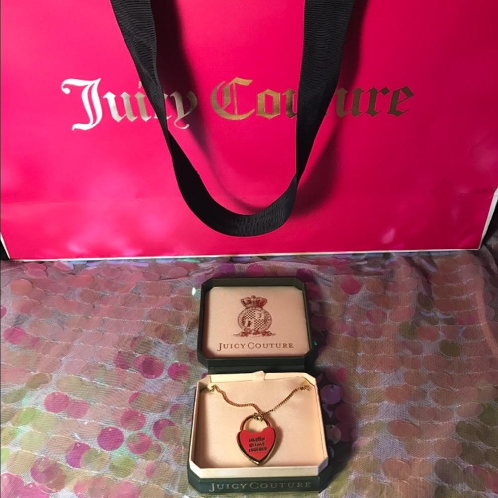 Juicy couture lock heart gold necklace