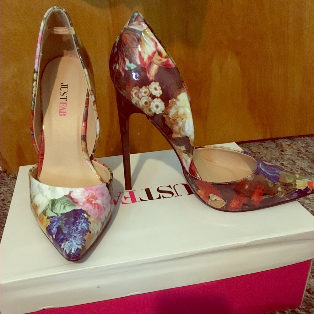 JustFab Floral Heels