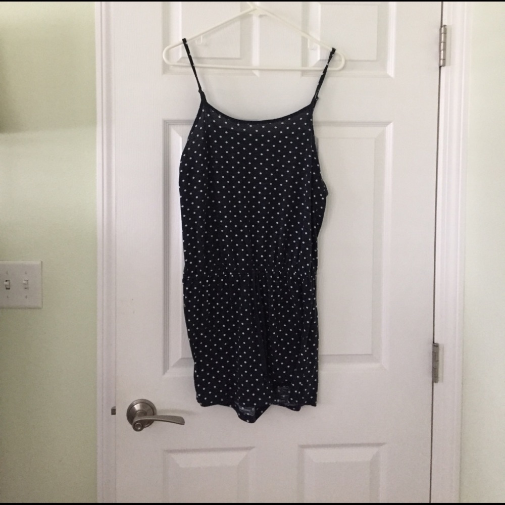 Polka dot cotton romper