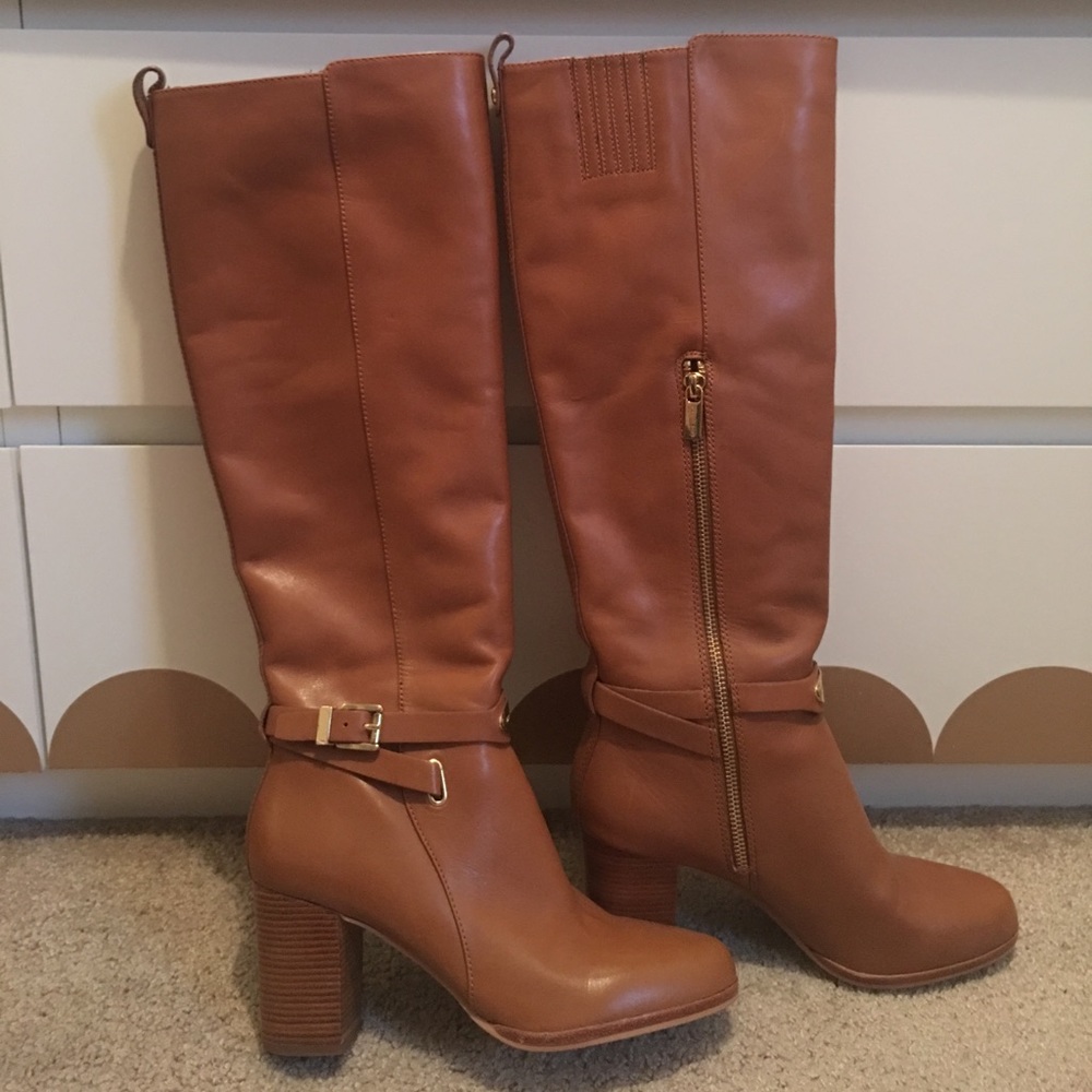 Michael Kors cognac riding boots