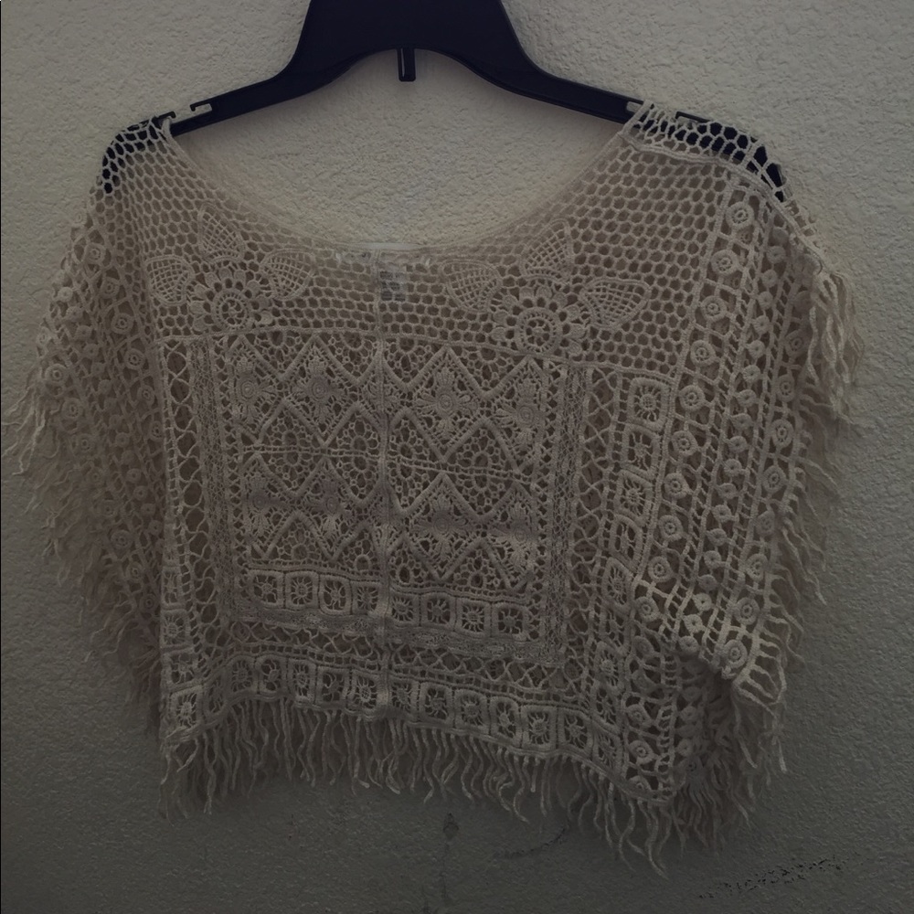 Say What? Cream Lace top size M - Picture 3 of 3
