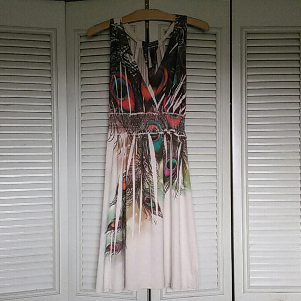 Peacock feather design dress