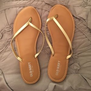 Old Navy Gold Flip Flops