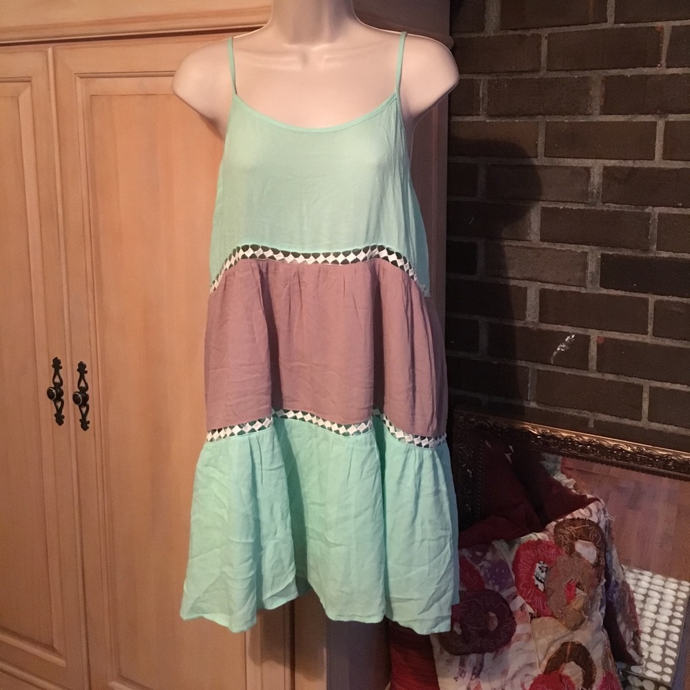 Kori America lined cotton Boho dress NWT