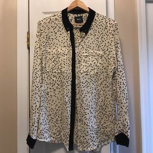 Maeve cream/black spotted blouse