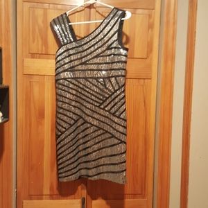 Sequined bkack cocktail dress