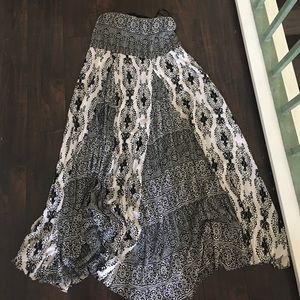 Free people black white tube tope maxi dress