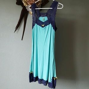 Teal and navy tank/sleepwear