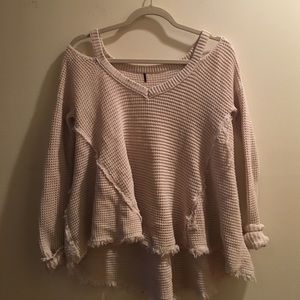 Free People cream cold shoulder sweater