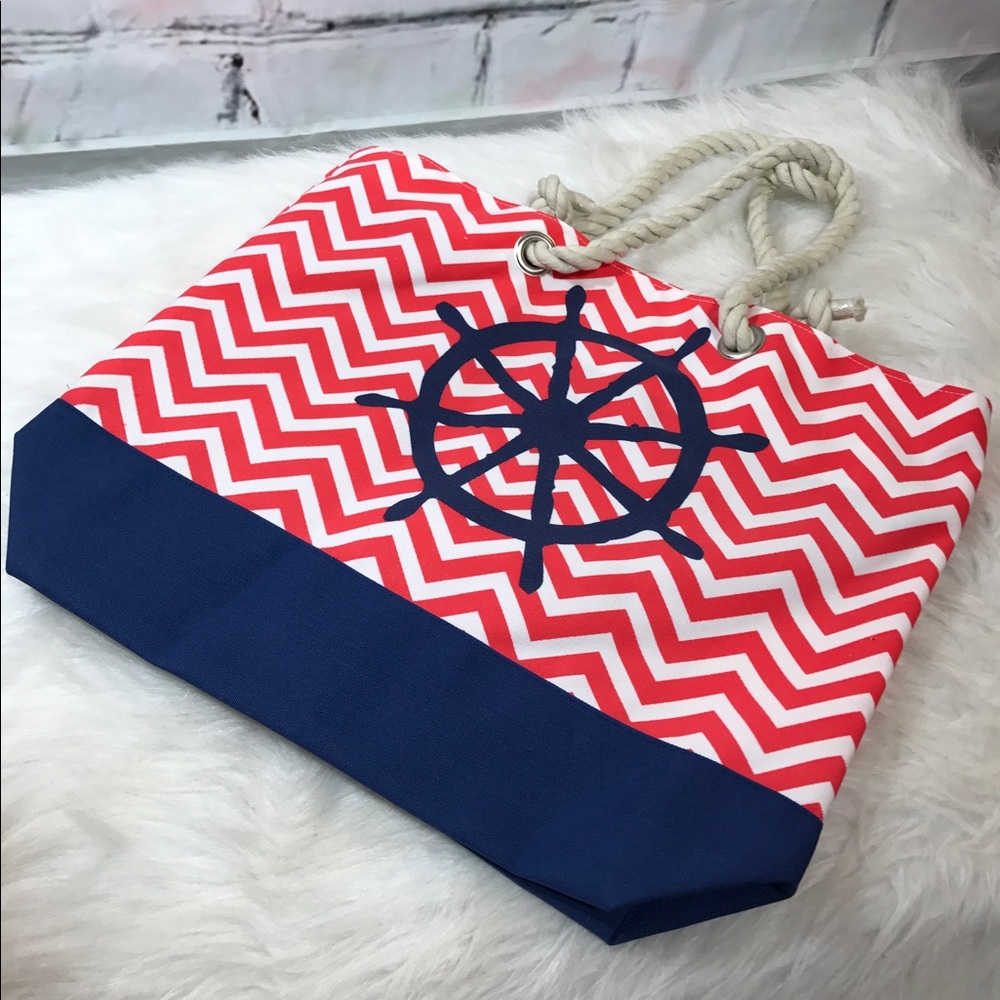 Nautical Rope Handle Ship Wheel Bag