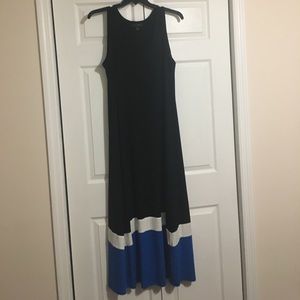 Black, white, blue Karen Kane maxi dress 2X
