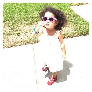 Red lace-up leather zip back toddler girls shoes