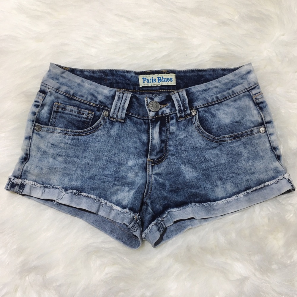 Acid Wash Denim Shorts
