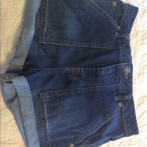 Free People high waisted denim shorts.