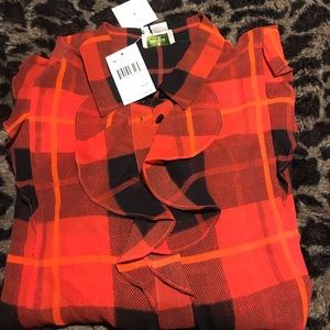 Kate Spade - Woodland Plaid Chiffon Shirt