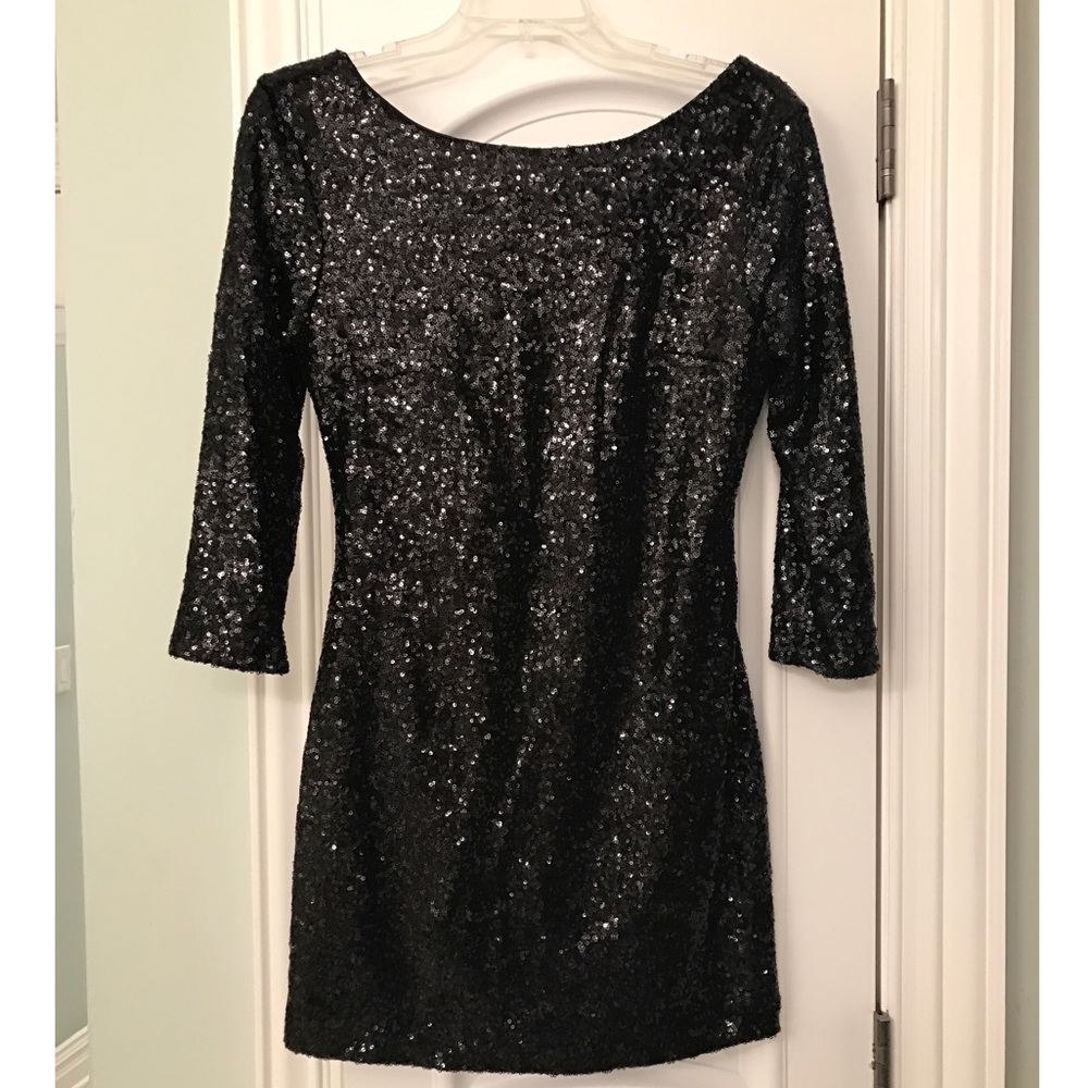 TOBI black sequin mini dress (New without tags)