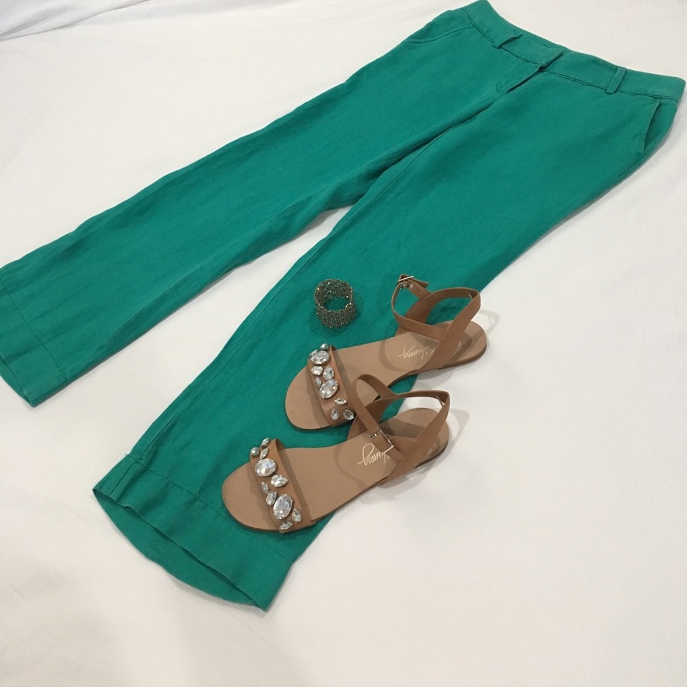 LOFT Green Linen Pants