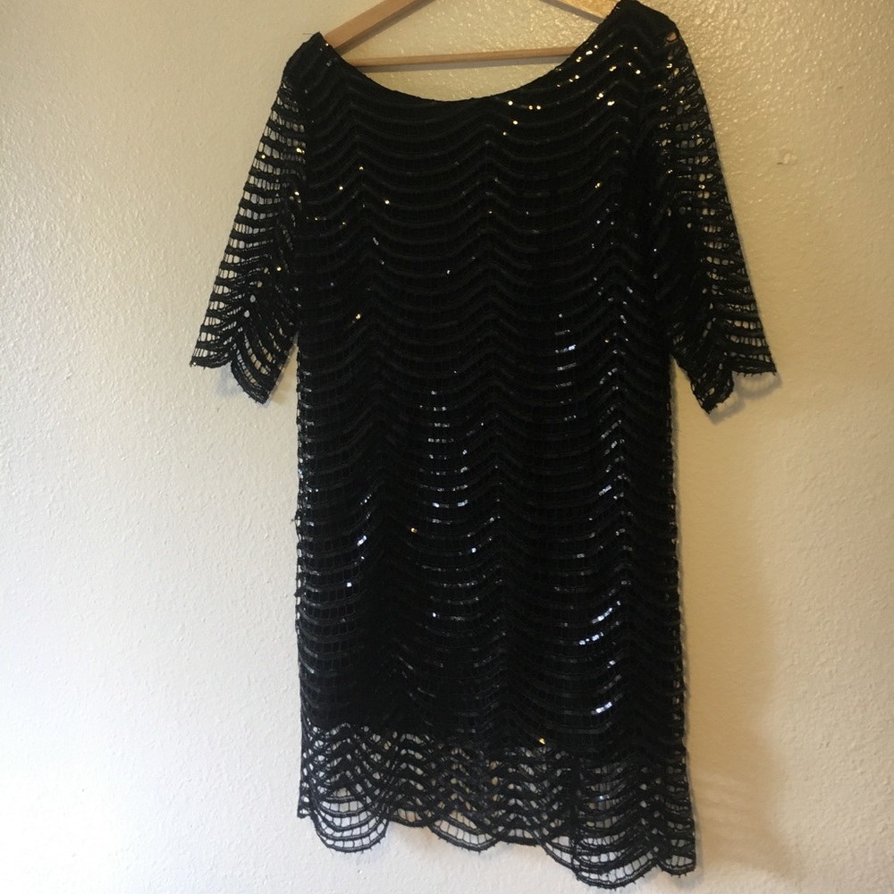Sequin flapper cocktail shift dress xl