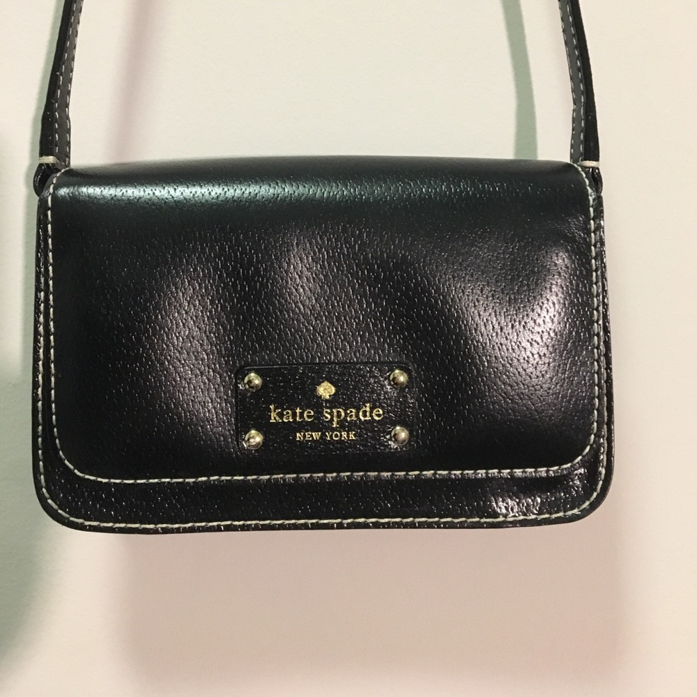 Kate Spade black structured cross body purse