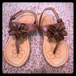 Girls size 12 flower, back strap sandals