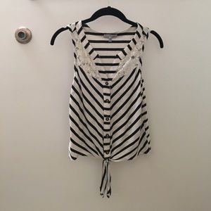 Front tie tank top