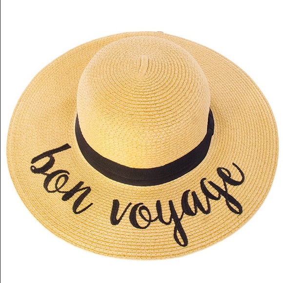 Embroidered Straw Hat- Bon Voyage - Picture 4 of 4