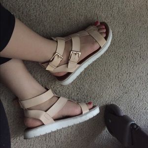 Beige Gladiator Sandals